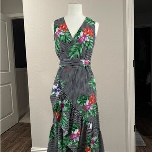 Floral Striped Dress-